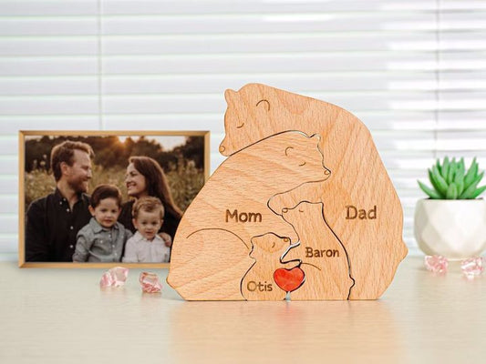 Family - Wooden Bears - Personalized Wooden Puzzle