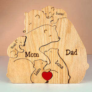 Family - Wooden Bears - Personalized Wooden Puzzle