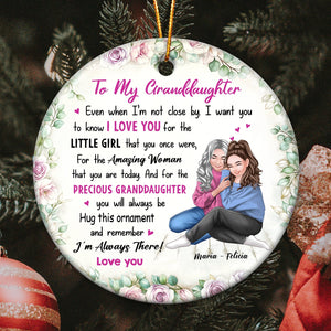 Family - I'm Always There - Personalized Circle Ceramic Ornament