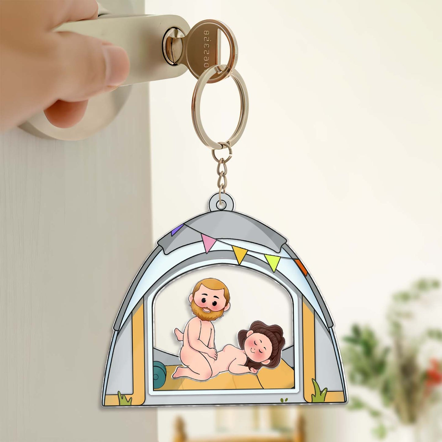 Couple - Our Little Love Camp - Personalized Shaking Keychain
