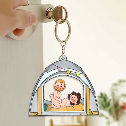 Couple - Our Little Love Camp - Personalized Shaking Keychain
