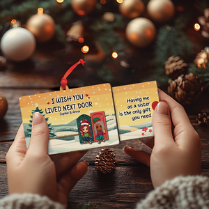 Besties - I Wish You Lived Next Door - Personalized Wooden Slider Card