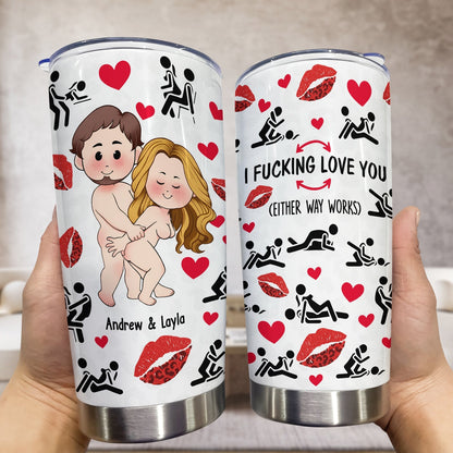Couple - I F*cking Love You - Personalized Tumbler