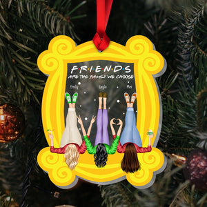 Besties - Drinking Friends Are The Family We Choose - Personalized Acrylic Ornament