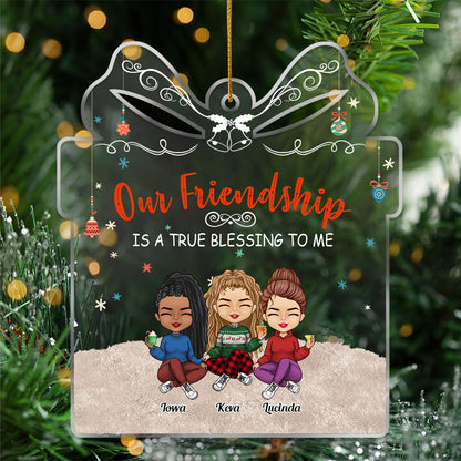 Besties - Our Friendship Is A True Blessing To Me - Personalized Acrylic Ornament