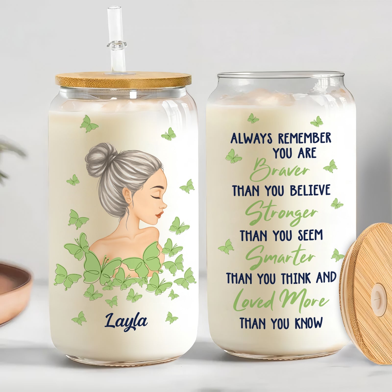 You Are Braver Than You Believe - Personalized Glass Can