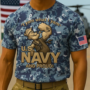 U.S. Navy And Proud Popeye Military Camo Shirt – Patriotic Navy Veteran