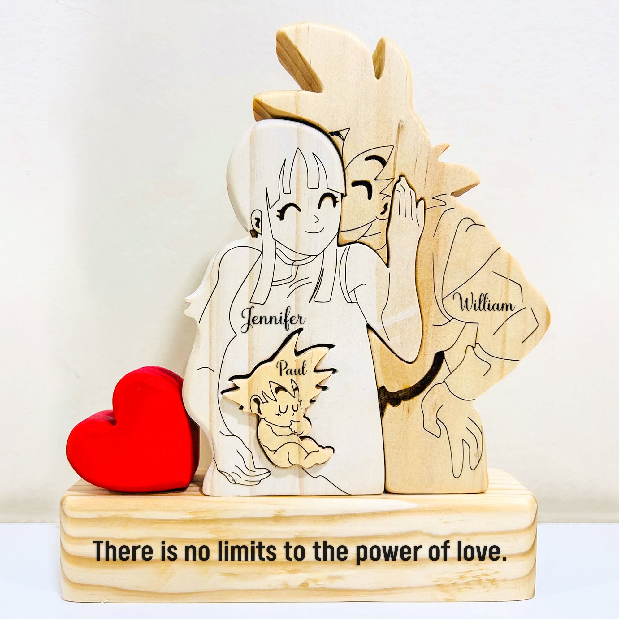 Family - Cute Cartoon Characters DBZ - Personalized Wooden Puzzle Ver 2