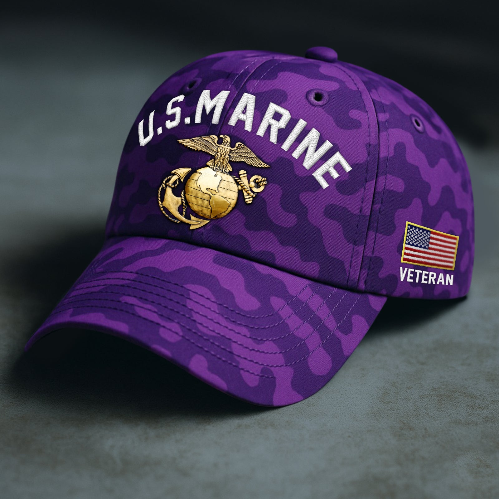 USMC Eagle Veteran Warrior Shirt - Full Print Camouflage