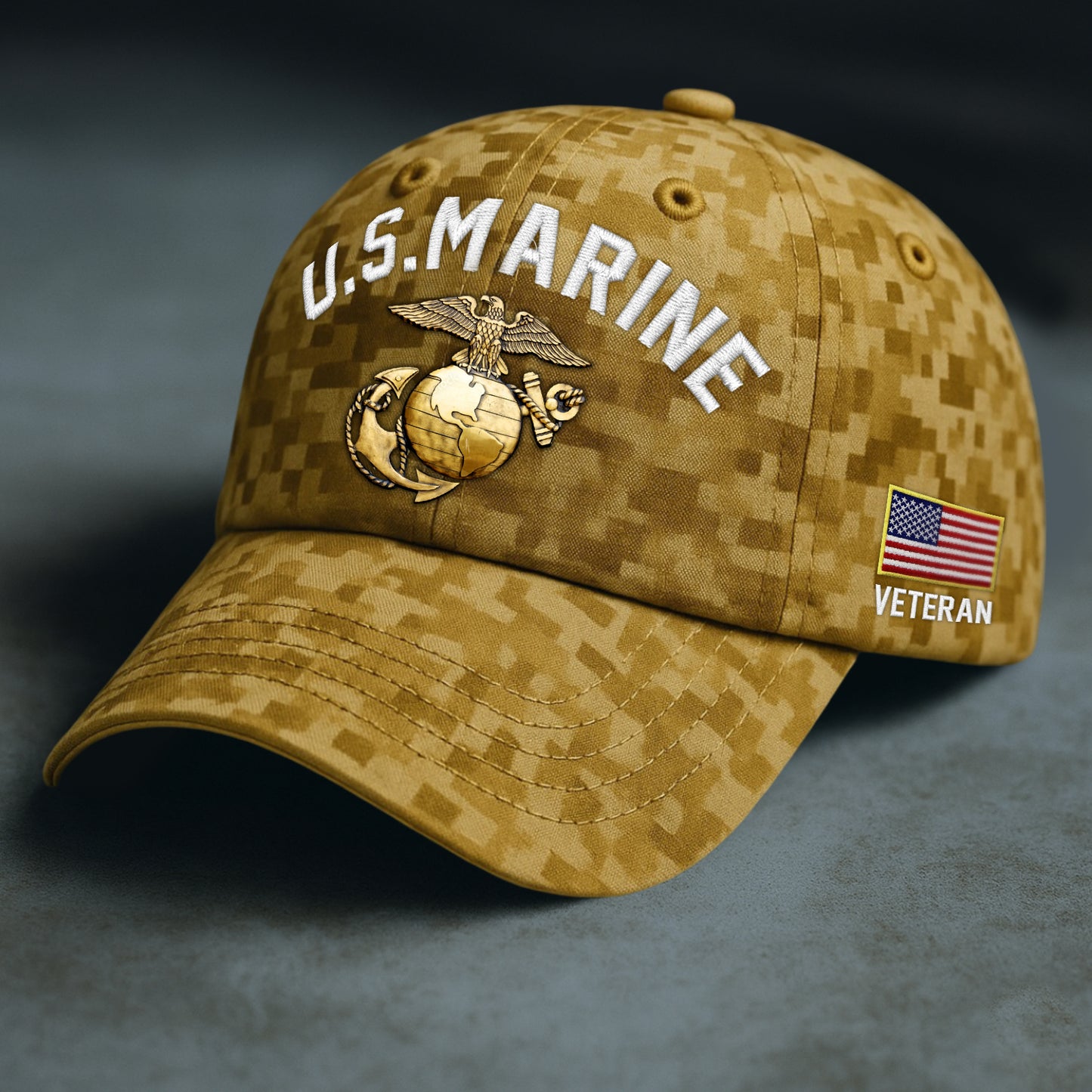 USMC Eagle Veteran Warrior Shirt - Full Print Camouflage