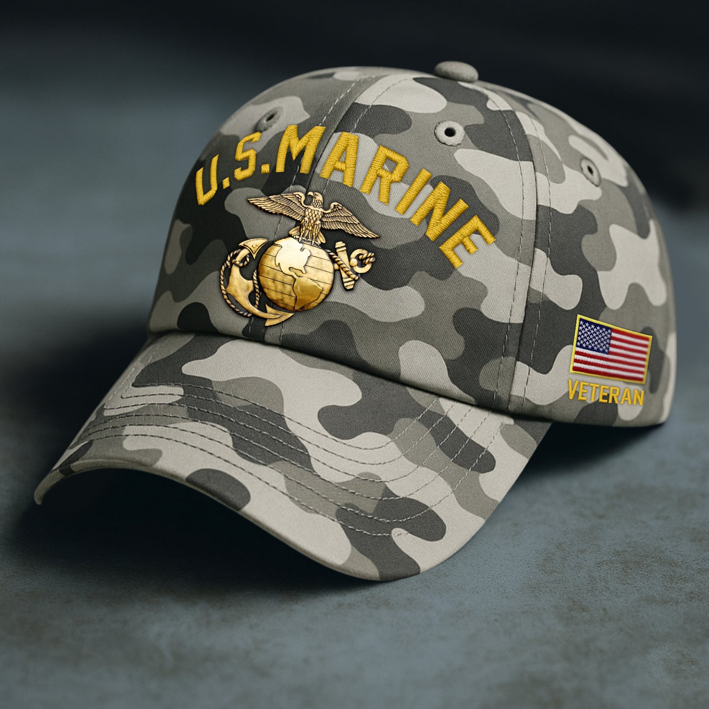 USMC Eagle Veteran Warrior Shirt - Full Print Camouflage