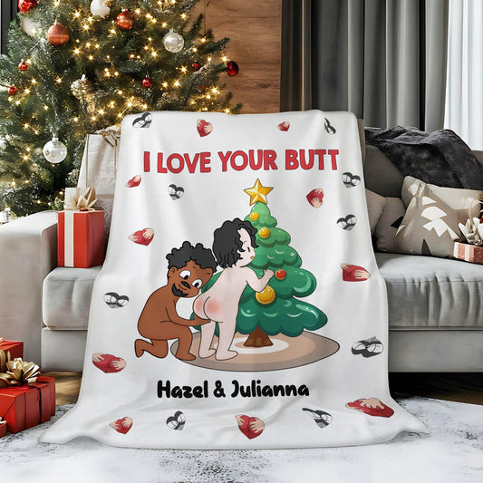 Couple - I Love You Your Butt - Personalized Blanket