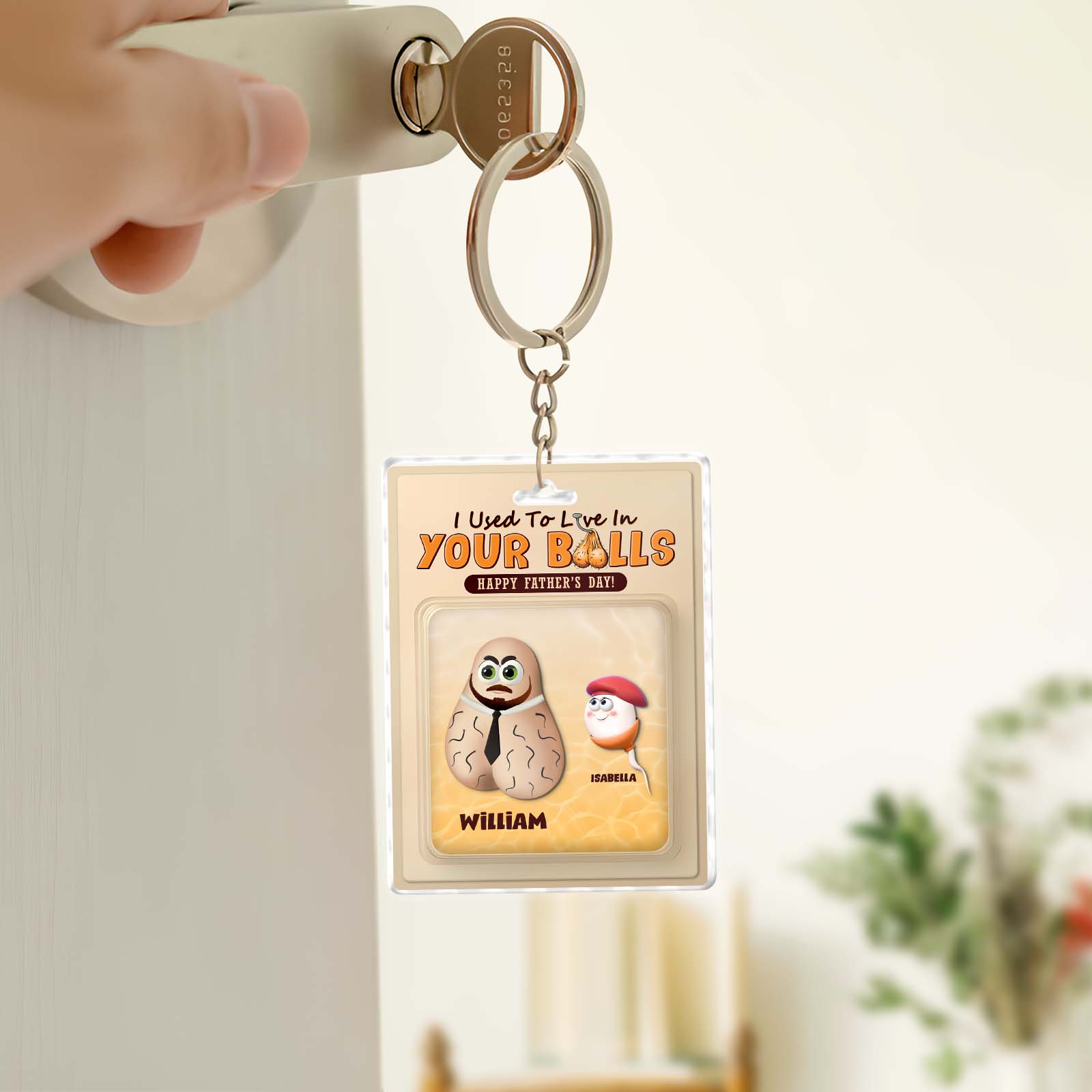 Family - We Used To Live In Your Balls - Personalized Acrylic Keychain