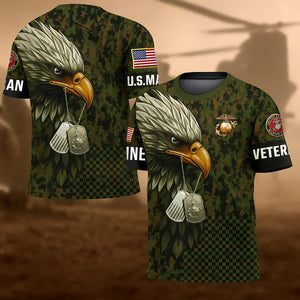 USMC Eagle Veteran Warrior Shirt - Full Print Camouflage