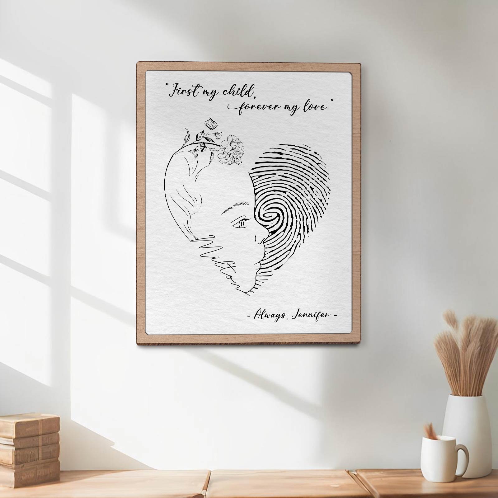 Family - First My Child, Forever My Love - Personalized Wooden Sign