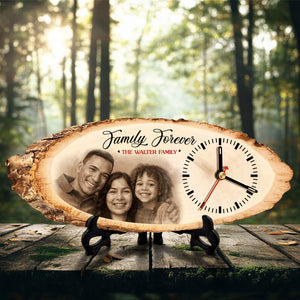 Family Custom Photo - Personalized Wooden Clock