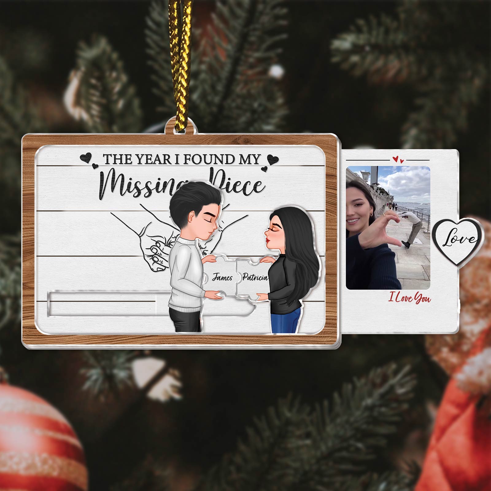 Couple - My Missing Piece - Personalized Custom Photo Acrylic Slider Card