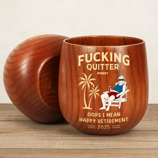 Retirement - Personalized Wooden Bourbon Drinking Glass