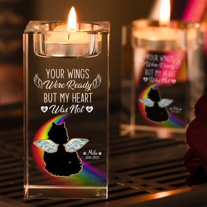 Pet Lover - A Piece Of My Heart - Personalized Crystal Candle Holder