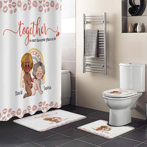 Couple - Together Is Our Favorite Place To Be - Personalized Bathroom Curtain & Mats Set