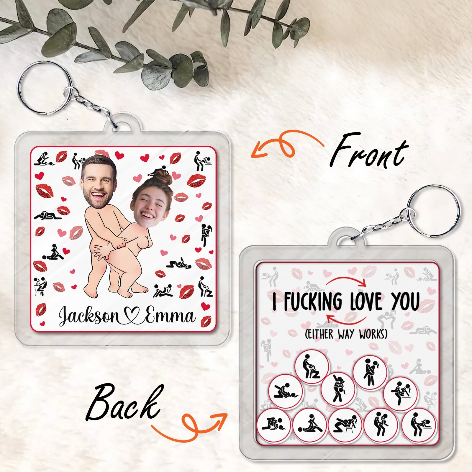 Couple - I Fucking Love You Either Way Works - Personalized Shaking Keychain