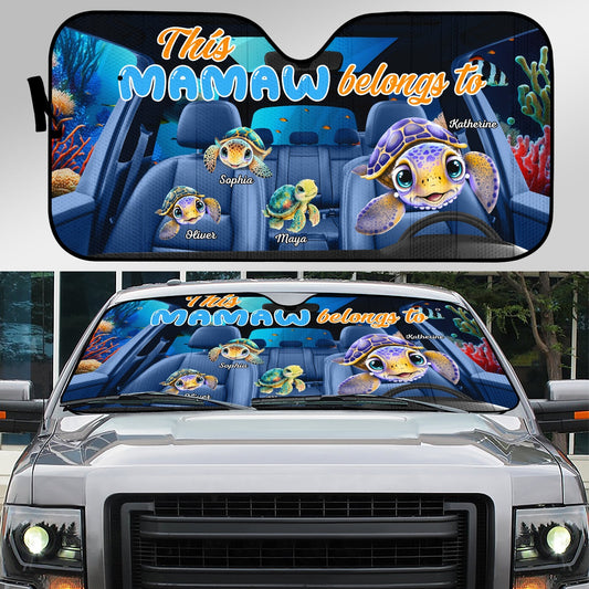 Family - This Mamaw Belongs To - Personalized Car Sunshade