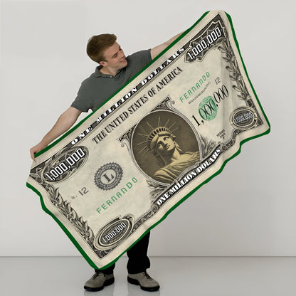 For Friend - Sleep Like A Millionaire - Personalized Dollar Blanket