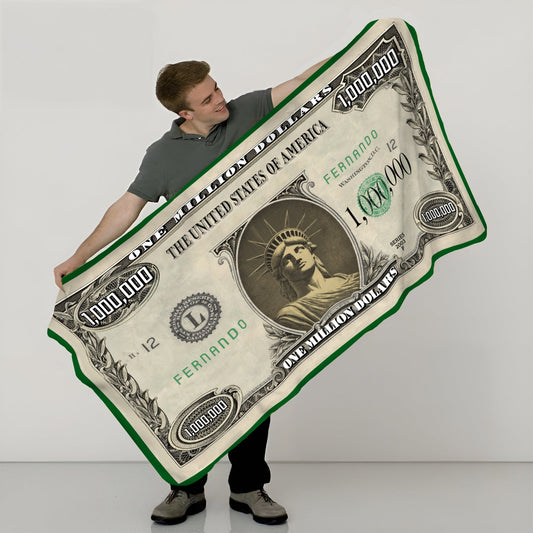 For Friend - Sleep Like A Millionaire - Personalized Dollar Blanket