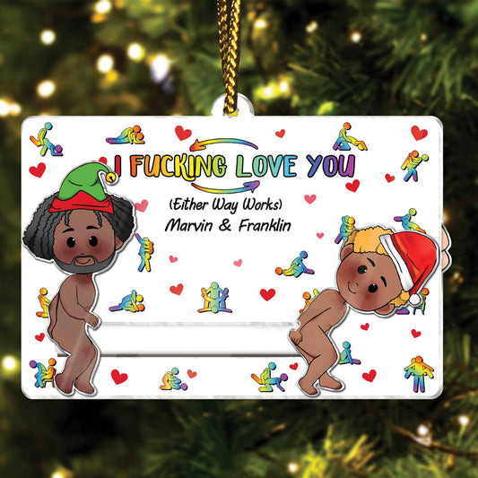 I F*cking Love You - Personalized Acrylic Slider Card for Couple