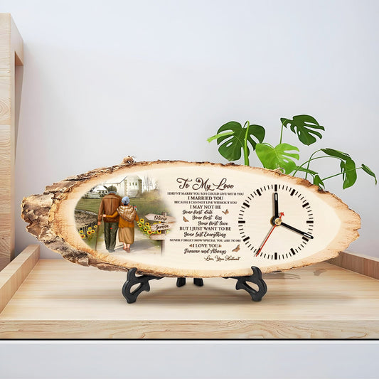 Couple - To My Husband - Personalized Wooden Clock