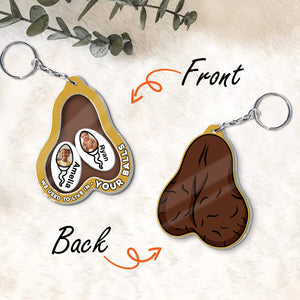 Father - We Used To Live In Your Balls - Personalized Acrylic Shaking Keychain (Ver 2)