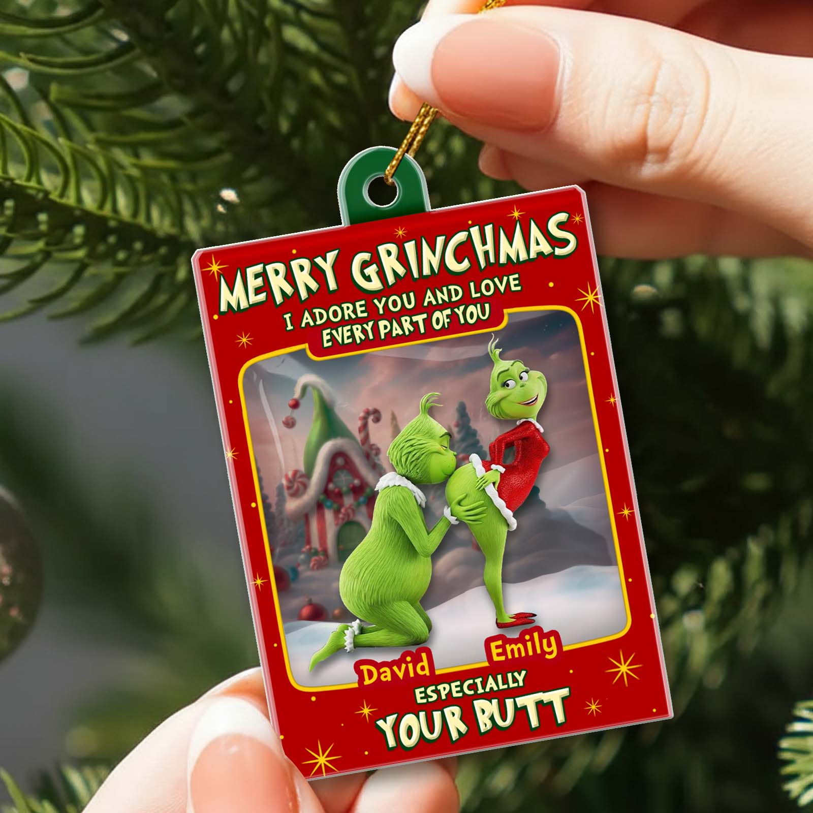 I Adore You And Love Every Part Of You - Personalized Christmas Acylic Ornament