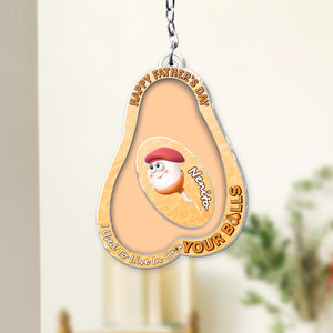 Father - We Used To Live In Your Balls - Personalized Acrylic Shaking Keychain - VER 2