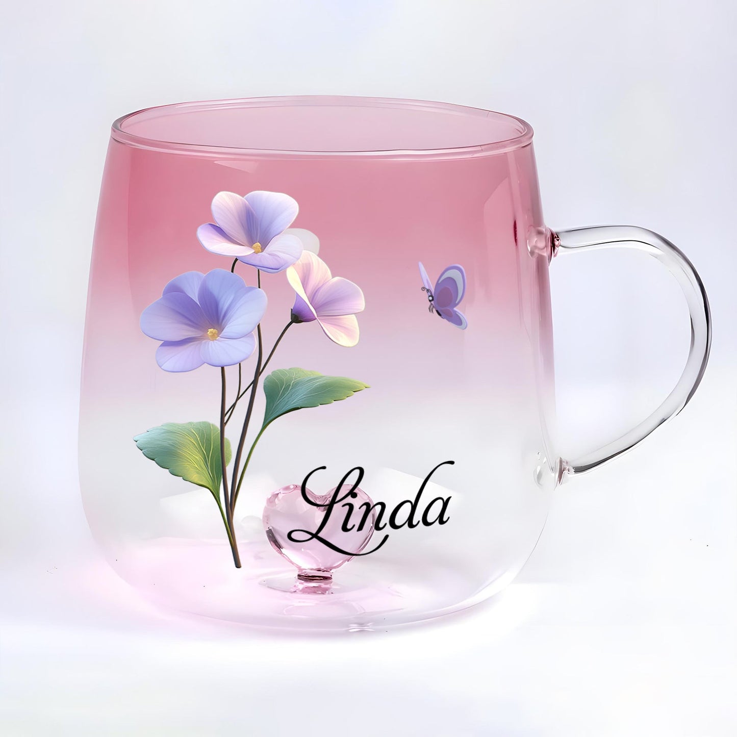 Bloom With Grace - Personalized Gradient Glass Mug