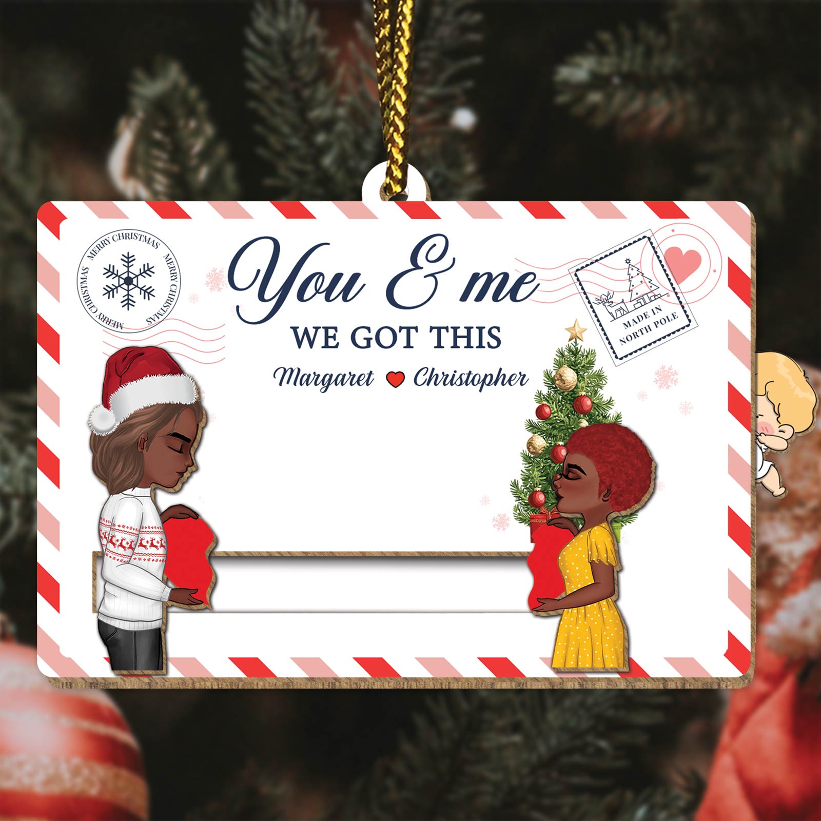 Couple - You & Me We Got This - Personalized Wooden Slider Card