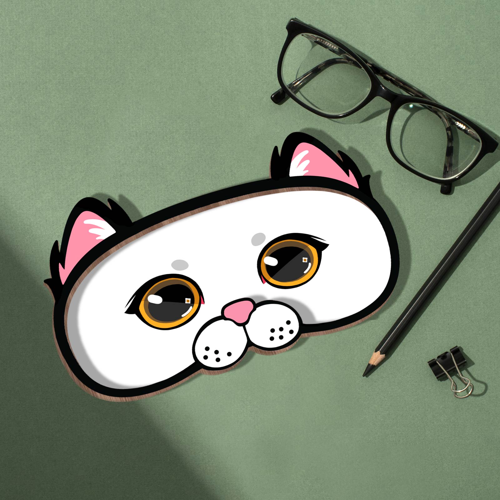 Pet Lover - Grumpy Cat - Personalized Wooden Eyeglasses Holder