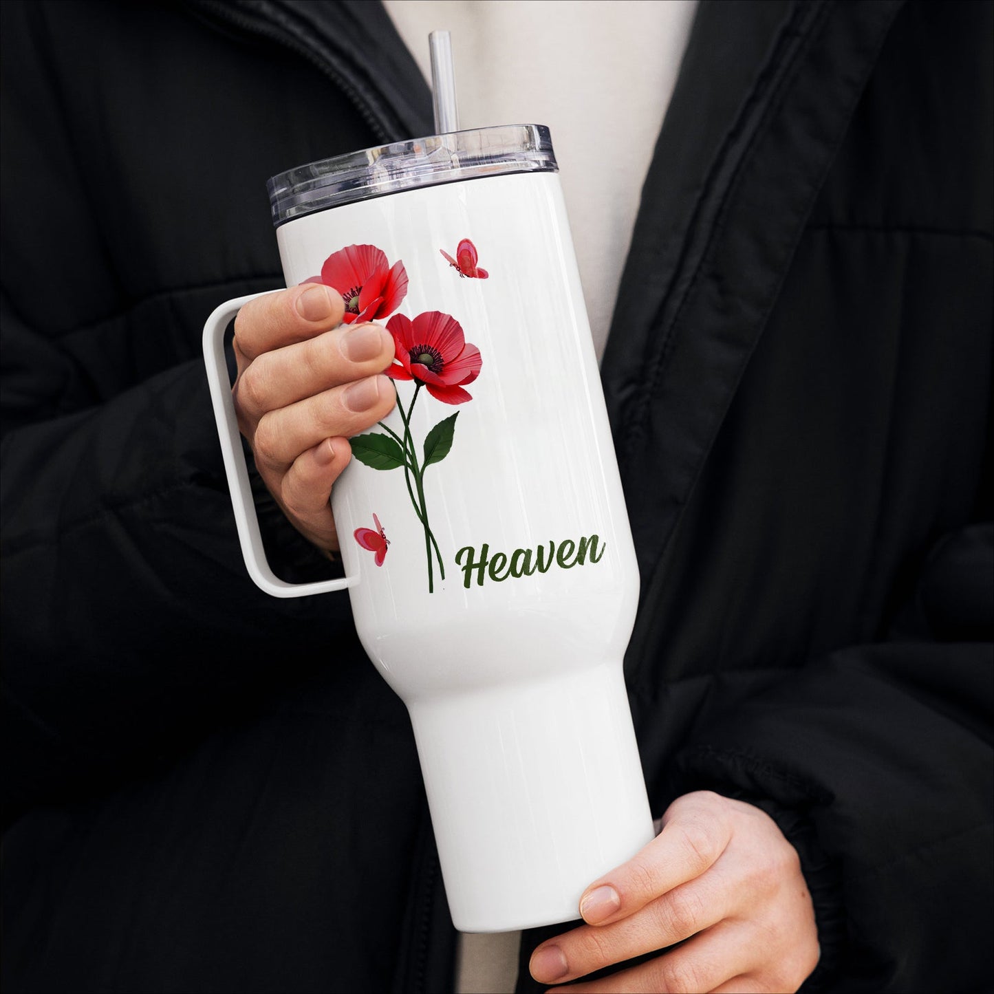 Birth Flower Bliss - Personalized Tumbler With Straw