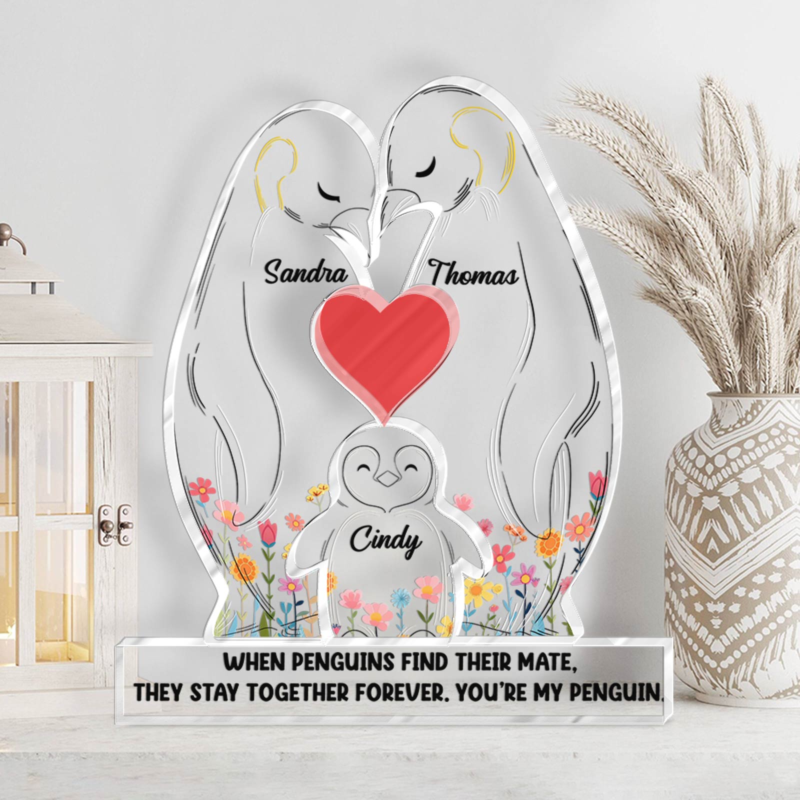 Couple - When Penguins Find Their Mate, They Stay Together Forever - Personalized Penguins Acrylic Sculpture
