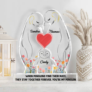 Couple - When Penguins Find Their Mate, They Stay Together Forever - Personalized Penguins Acrylic Sculpture