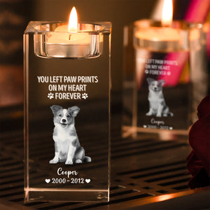 Pet Lover - Once By My Side, Forever In My Heart - Personalized Crystal Candle Holder