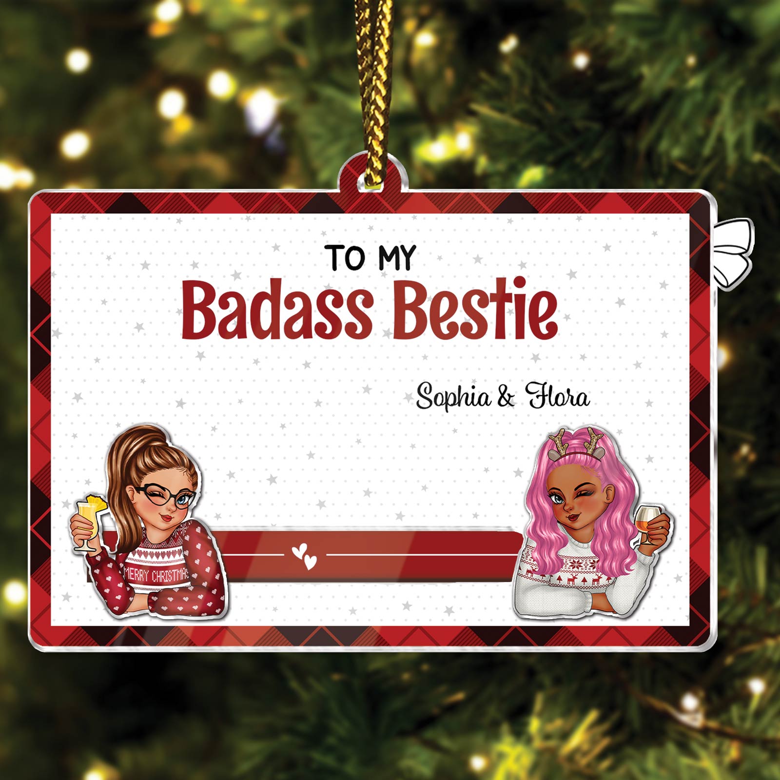 Besties - To My Badass Bestie - Personalized Acrylic Slider Card