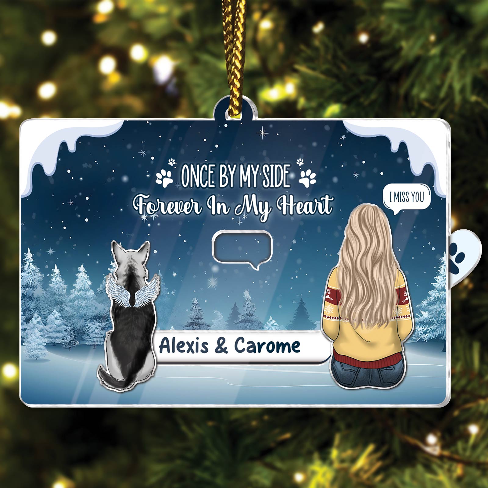 Pet Lover - Once By My Side, Forever In My Heart - Personalized Pet & You Acrylic Slider Card Ver 2