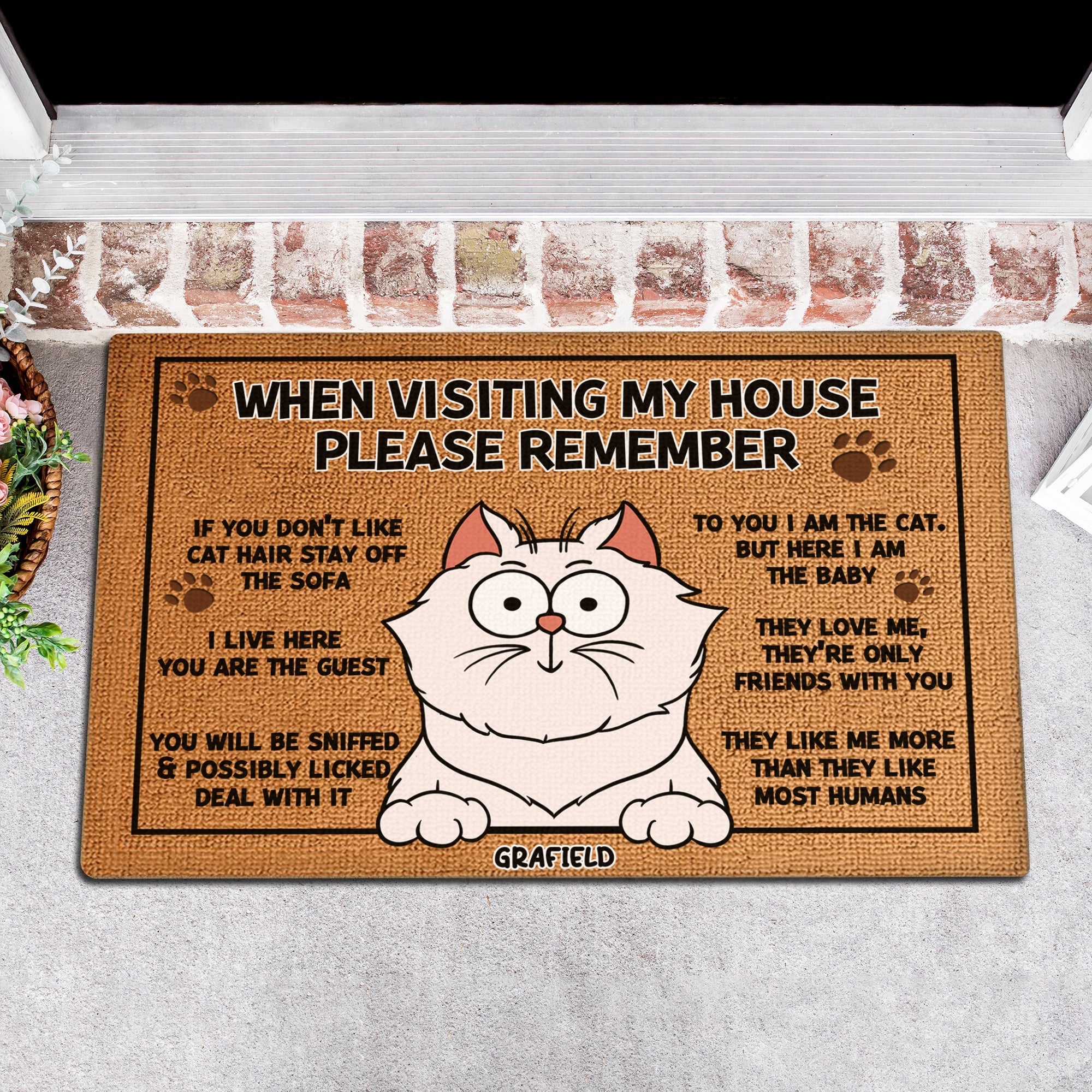 Pet Lover - When Visiting My House, Please Remember - Personalized Pet Decorative Doormat