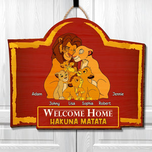 Family - Welcome Home - Personalized Gifts For Family Wooden Door Sign