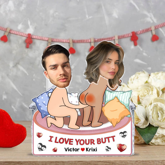Couple - I Love Your Butt - Personalized Custom Photo Shaking Head Standee