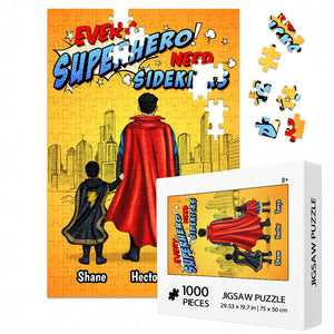 Father - Every Superhero Needs A Sidekick - Personalized Jigsaw Puzzles