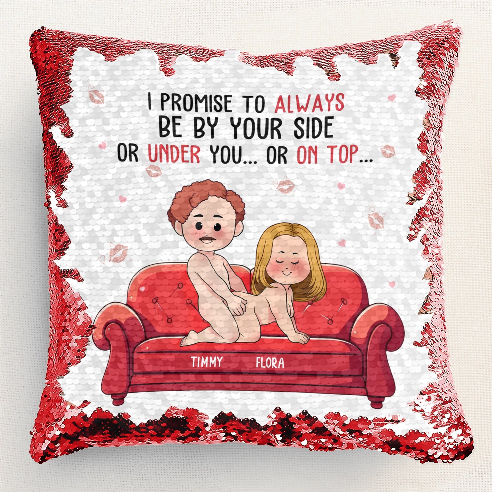Couple - Together Is Our Favorite Place To Be - Personalized Sequin Pillow