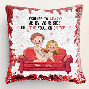 Couple - Together Is Our Favorite Place To Be - Personalized Sequin Pillow