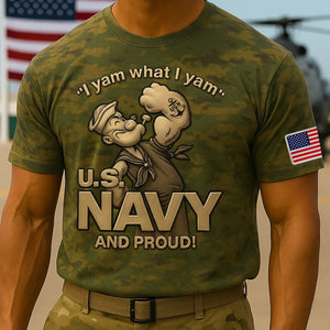 U.S. Navy And Proud Popeye Military Camo Shirt – Patriotic Navy Veteran