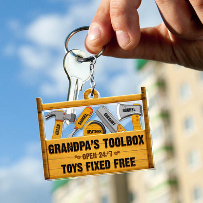 Father - Dad/Grandpa's Toolbox - Personalized 3-Layer Shaking Keychain